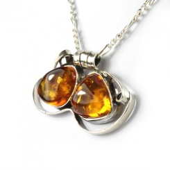 Anhänger aus Silber mit Bernstein 