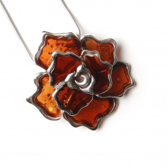 Anhänger Bernstein Rosenblüte 