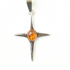 Silber Bernstein Kreuz 