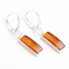 Bernstein Ohrringe Längliche Rechtecke 