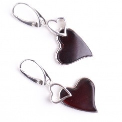 Bernsteinohrringe Herz 