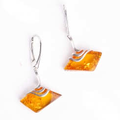 Bernsteinohrhänger Cognac 