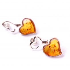 Bernstein Herz Ohrstecker 