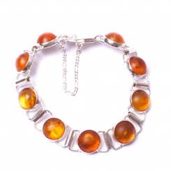 Bernstein Armband mit runden Steinen 