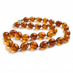 Bernstein Kette Oliven 60cm 